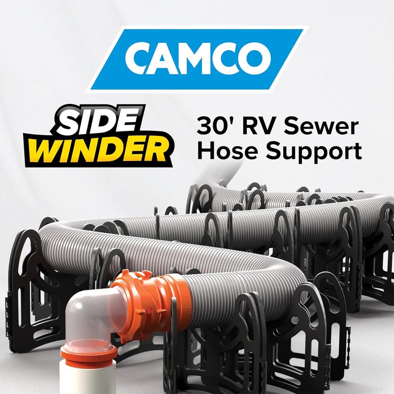 Camco دعم خرطوم الصرف RV بطول 30 قدم - تصميم مرن قابل للتلسكوب لتجنب العقبات واحتضان عميق لتأمين خرطوم الصرف RV - جاهز للاستخدام ومطوي لتخزين RV (43061) - Image 2